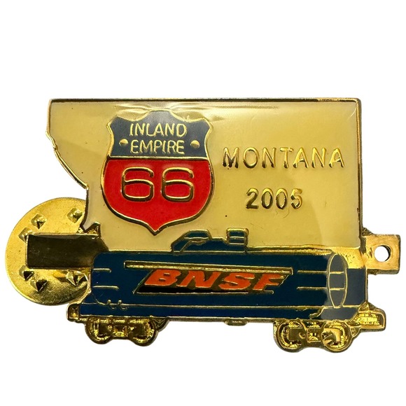 BNSF Railway Montana 2005 Inland Empire 66 Train Enamel Lapel Pin Gold Tone